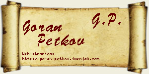 Goran Petkov vizit kartica